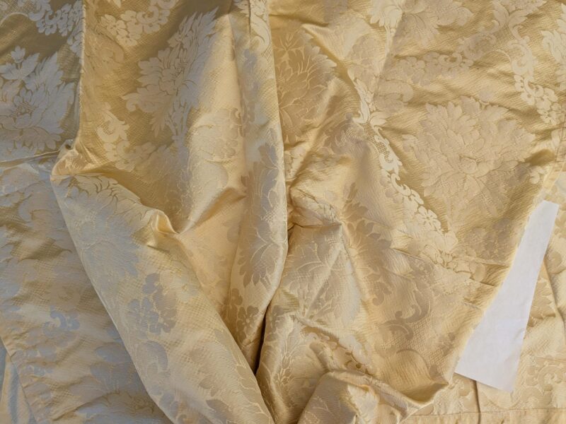 PXL_20241003_191558378 21 EV42 2.4y x 51"w Scalamandre Fornarina Ivory Silk Damask Medallion MSRP USD 648/Y