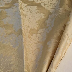 PXL_20241003_191622124 21 EV42 2.4y x 51"w Scalamandre Fornarina Ivory Silk Damask Medallion MSRP USD 648/Y