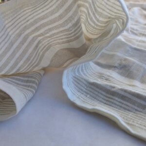 PXL_20241004_175432387 1 EV43 Sheers 30" x 51" wide Scalamandre Stripe Beige Cream Small Stain