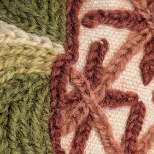 PXL_20241008_193713058 10 EV44 2.6yd x 60"w Scalamandre Old World Weavers Floribunda Floral Botanical Tree Foliage Brown Green Red on Beige Embroidery Historical MSRP US 400+/Y