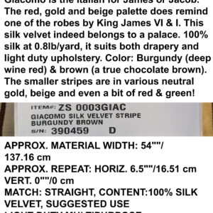 PXL_20241009_202019699.MP by yard Scalamandre Giacomo Silk Velvet Stripe Burgundy Brown Decadent Silk Pile MSRP USD500/y