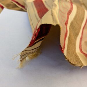 PXL_20241009_202033815 by yard Scalamandre Giacomo Silk Velvet Stripe Burgundy Brown Decadent Silk Pile MSRP USD500/y