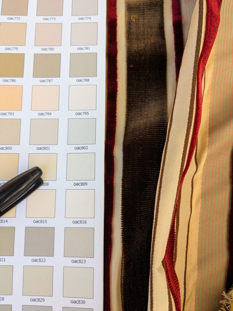 PXL_20241009_202148919 by yard Scalamandre Giacomo Silk Velvet Stripe Burgundy Brown Decadent Silk Pile MSRP USD500/y