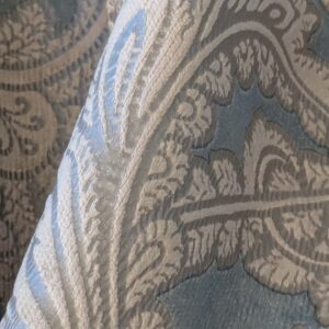 PXL_20241014_193255518 0.86y Lee Jofa San Pietro "mineral" Blue Paisley Red Gold