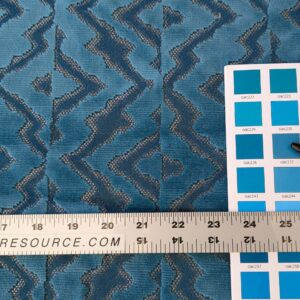 PXL_20241014_194142409.PORTRAIT.ORIGINAL 1.5yard Scalamandre Echo Velvet Peacock Blue Geometric MSRP USD 316/y