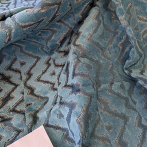 PXL_20241014_194238791 1.5yard Scalamandre Echo Velvet Peacock Blue Geometric MSRP USD 316/y