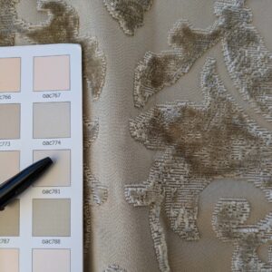 PXL_20241014_204924805 0.7 yard with Corner Cut Scalamandre Venezia Silk Velvet Beige Renaissance MSRP USD 596/Y
