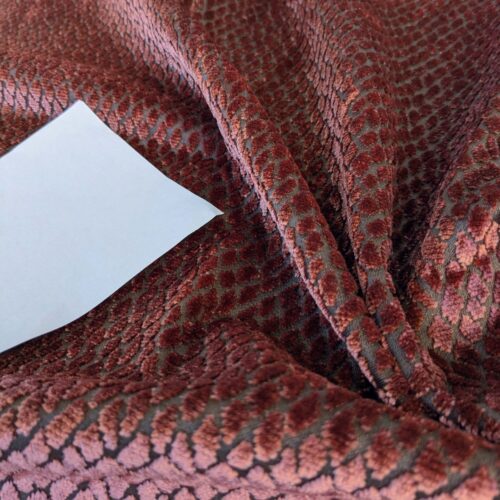 PXL_20241015_190232112 1.6yard Scalamandre Cut Velvet Red Small Scale Texture Diamond
