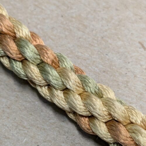 PXL_20241016_220042702 33 inches Scalamandre 100% Silk Rope Trim C42-59 (Trim Box B) Woven Green Brown Yellow