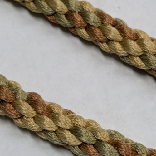 50 inches Scalamandre 100% Silk Rope Trim C42-59 (Trim Box B) Woven Green Brown Yellow