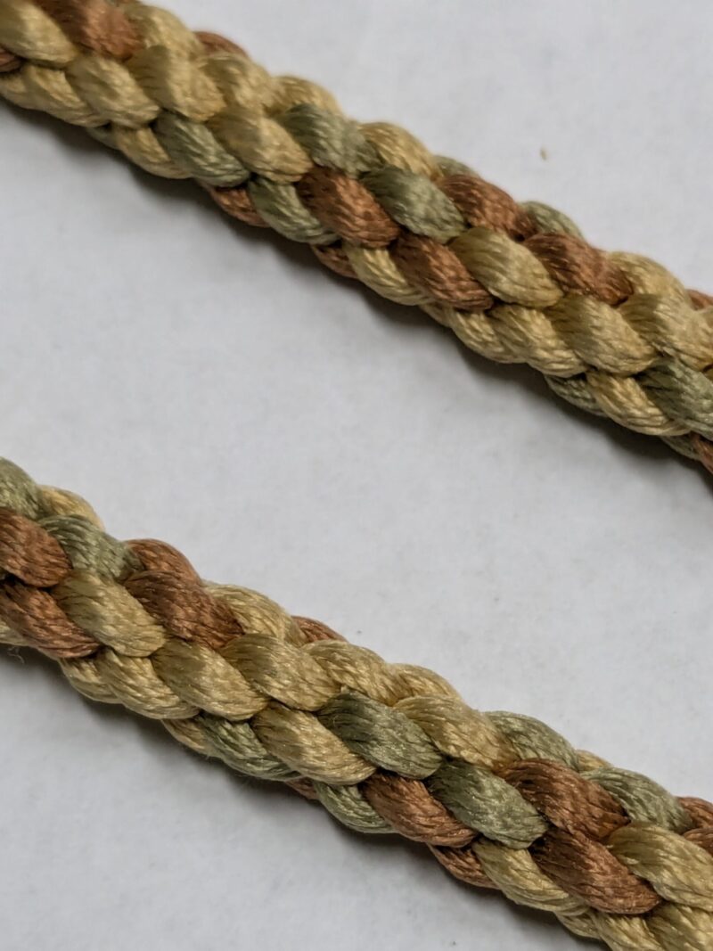 PXL_20241016_220905872 50 inches Scalamandre 100% Silk Rope Trim C42-59 (Trim Box B) Woven Green Brown Yellow