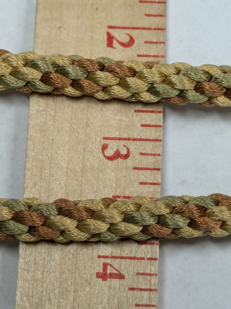 PXL_20241016_220917013 50 inches Scalamandre 100% Silk Rope Trim C42-59 (Trim Box B) Woven Green Brown Yellow
