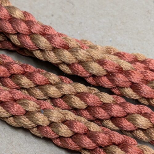 PXL_20241016_221719171 77 inches Scalamandre 100% Silk Rope Trim C42-83 (Trim Box B) Woven Brown Pink Red