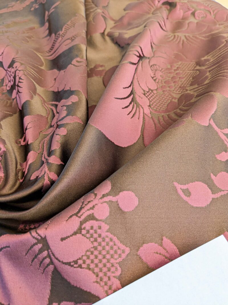 PXL_20241018_185943236 10 EV45 Silk Square 25" x 25"  Tassinari and Chatel Argenson Brun Deep Red Floral Botanical Foliage MSRP USD 1200+/y