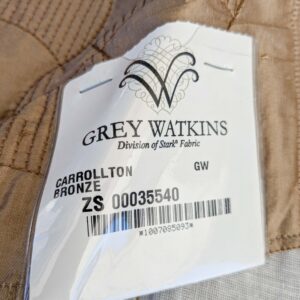 22 EV45 Silk Blend Square 26" x 25" Scalamandre Grey Watkins Carrollton Bronze Embroidery Brown MSRP USD 258/y