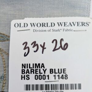 31 EV45 Silk Blend Square 33" x 26" Scalamandre Old World Weavers Nilima Barely Blue Delicate Floral Vine Linen Silk Embroidery