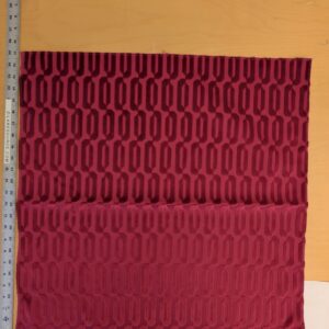 PXL_20241018_204029247 17 EV46 Velvet Square Scalamandre Lelievre Paris Typo M1 Red Polyester Geometric Graphic MSRP USD 474/y