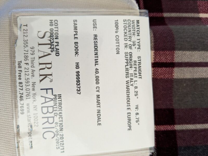 PXL_20241018_204411595 19 EV46 Velvet Square Scalamandre Jean Paul Gaultier Kilt Printed Velvet Bordeaux Red Beige Cotton Plaid MSRP USD622/y