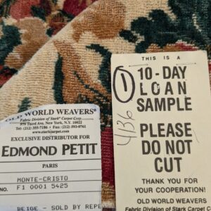 PXL_20241018_205401356 22 EV46 Velvet Square 24"x 25" Scalamandre Edmon Petit Old World Weavers Monte Cristo Cotton Floral Botanical