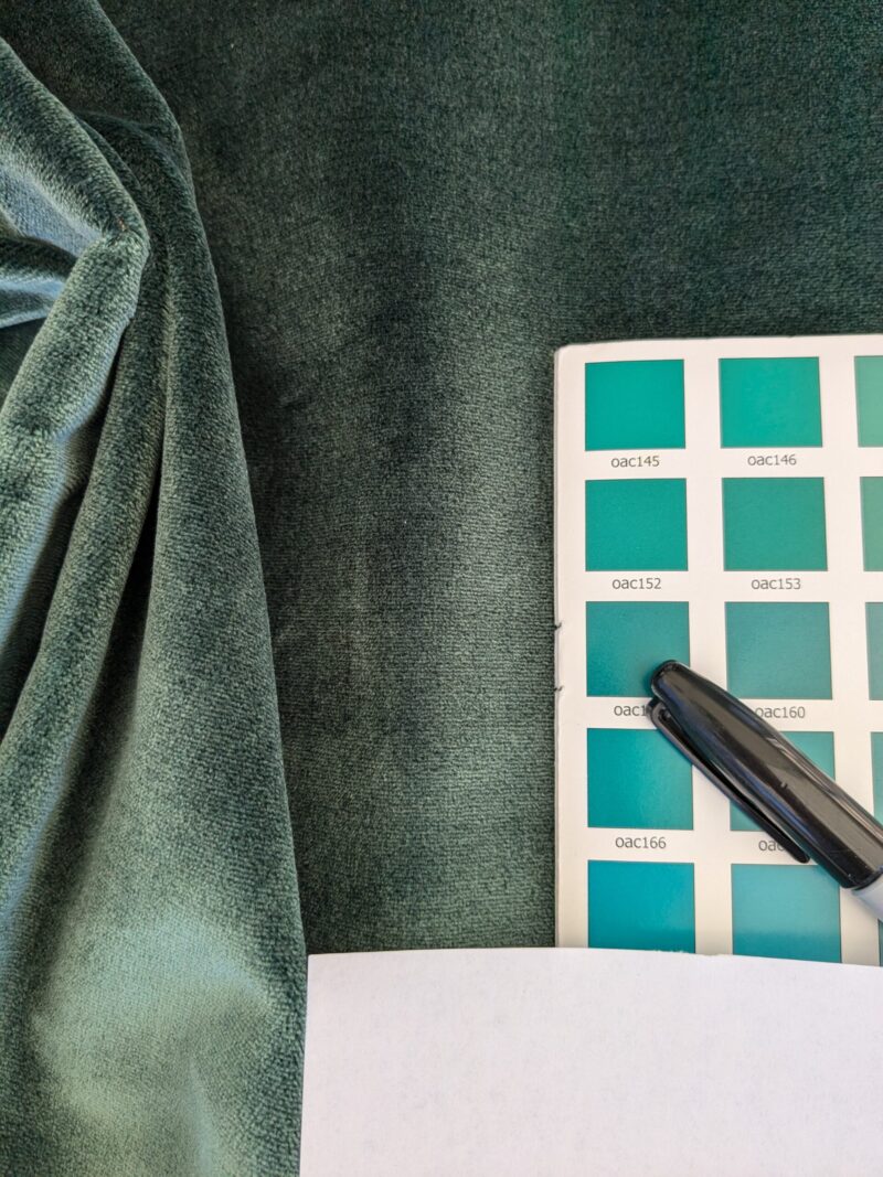 PXL_20241029_204510707 4.5yds King's Silk Velvet Deep Pine Green Radiance Highest Quality Heavy 39,000+ martindale MSRP USD 728/Yard
