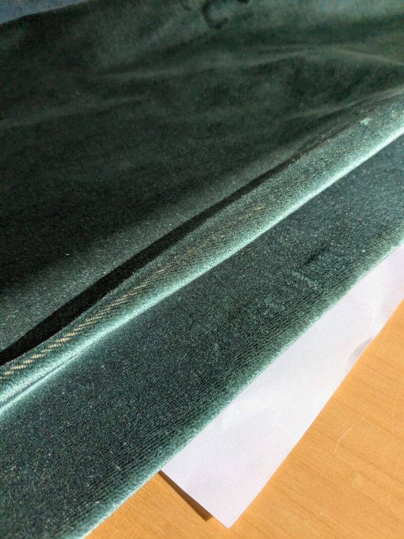 PXL_20241029_205002392 4.5yds King's Silk Velvet Deep Pine Green Radiance Highest Quality Heavy 39,000+ martindale MSRP USD 728/Yard