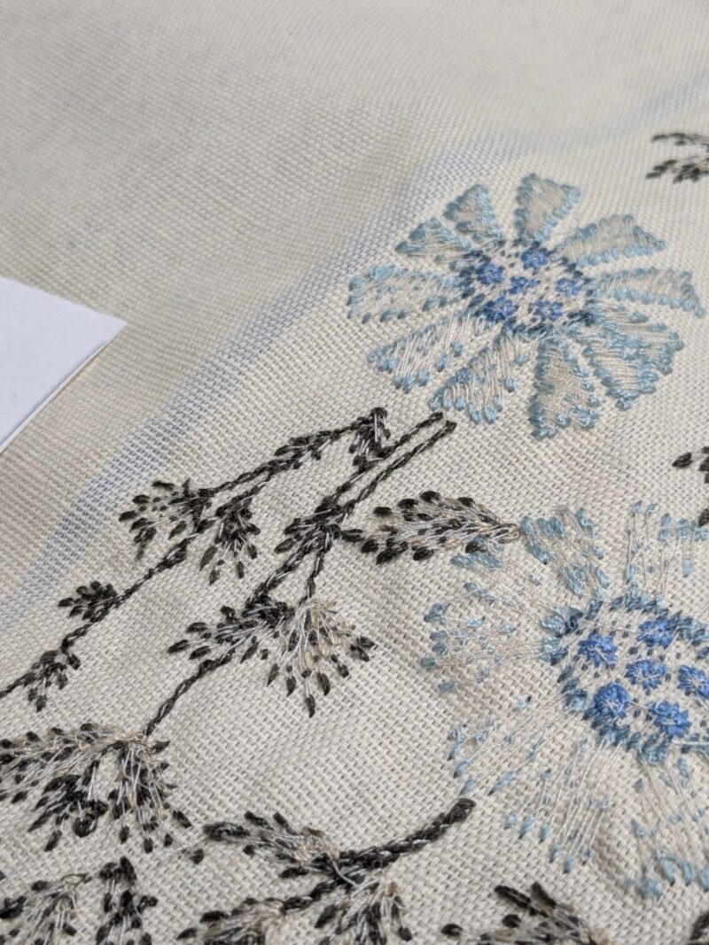 PXL_20250205_212809725 Gp&j Baker Lifestyle Madurai Aqua/cobalt Blue Floral Embroidery Stripe Cotton MSRP US196/y