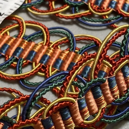 havre1 By YD Scalamandre La Havre Silk Trim Pink Blue Emerald Green Gold MSRPUSD128 V874-6