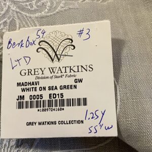 img_6671-1 1 Berkbox54 1.2 yard Scalamandre Madhavi Khaki on Ivory Embroidery Minor Defect MSRP USD 272/Y