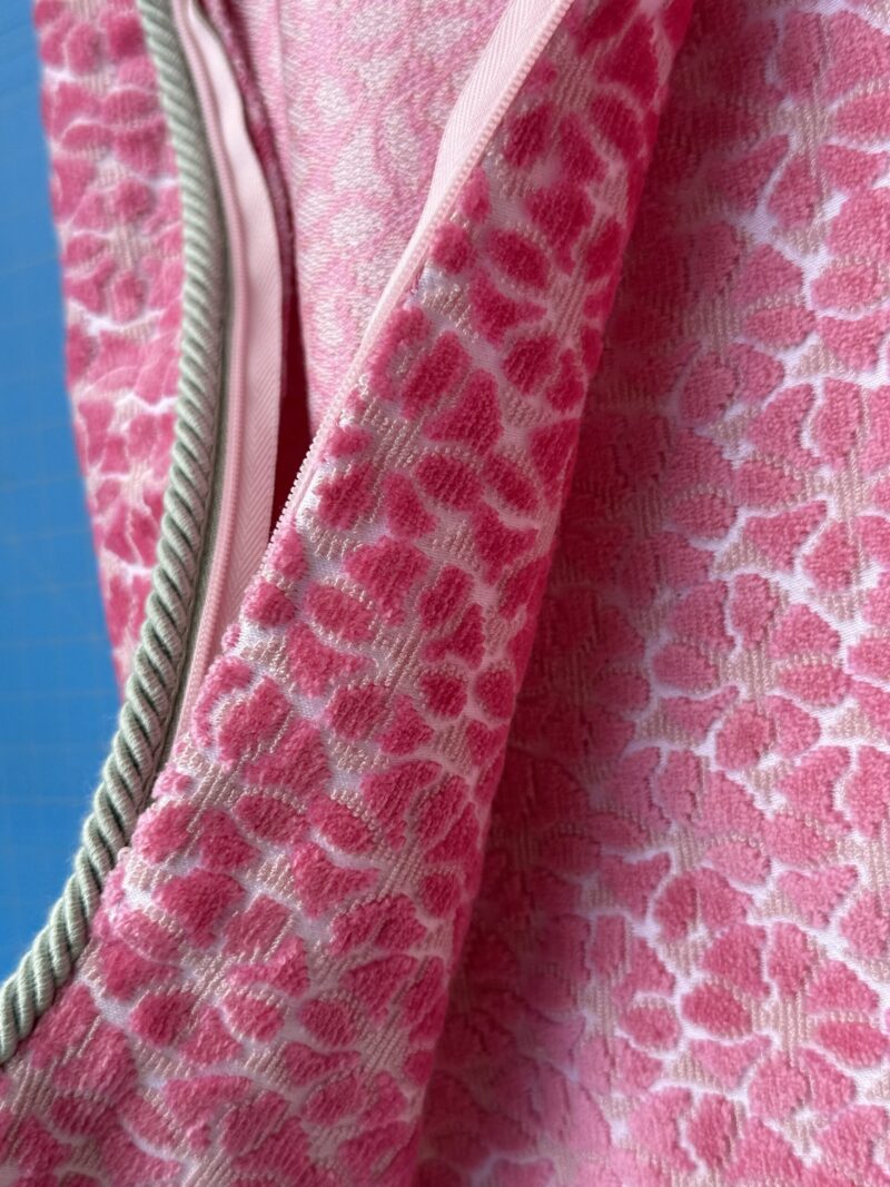 img_8344-2 Pillow Case only Scalamandre Hinson Colorpop Pillow Petal Velvet in Pinks with Cord Trim Pink  MSRP8