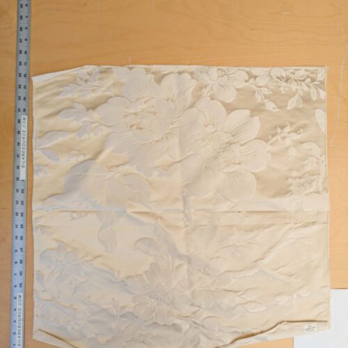 original_ed5b581b-92f9-497a-a91e-8a263ff66e7c_PXL_20241018_190959388 15 EV45 Silk Square 24" x 25"  Tassinari and Chatel Argenson Dore Beige Floral Botanical Foliage MSRP USD 1200+/y Small Tape Stain