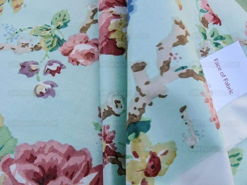 products-P1650301 Scalamandre Chatsworth Chintz Fh Aqua Blue Pink Red Green Multi Color Rose Peony Bouquet with Ribbon English Garden Historical Prints Bouquet USD 364/y