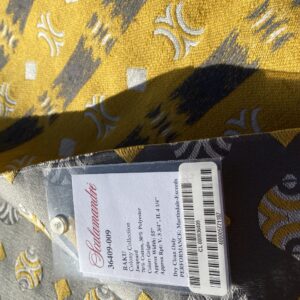 1 Berkbox103 Square Scalamandre Colony Collection Raku Grigio Gray Yellow Geometric Small Scale 26"x28"