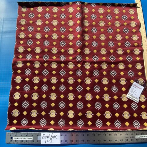 IMG_6744 3 Berkbox103 Square Scalamandre Colony Collection Raku Rosso Red Yellow Geometric Small Scale