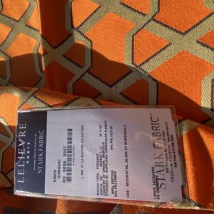 IMG_6755 8 Berkbox103 Square Scalamandre Lelievre Ribon Kumquat Orange Jacquard Diamond Ogee Fretwork Lattice Large Jacquard MSRP USD 300+/y