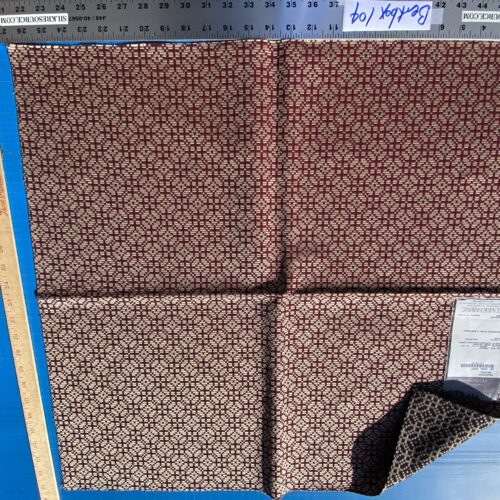 IMG_6860 16 Berkbox104 Square Scalamandre Lelievre Paris Palanquin Medicis Red Beige Small Scale Texture
