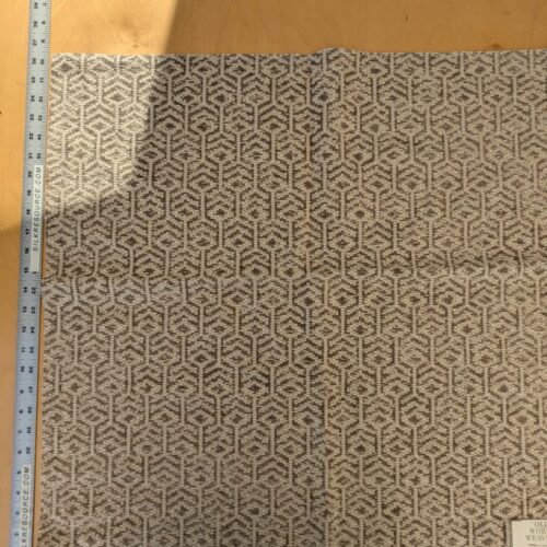 PXL_20241022_212640242 19 EV47 Square Scalamandre Old World Weavers Axial Birch Chenille Jacquard Brown and Beige MSRP 246/y 26"x26"