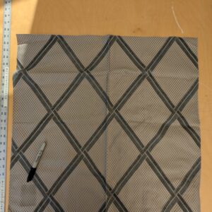 PXL_20241022_213414993 24 EV47 Square Silk Blend Scalamandre Houles Paris Cordoue Gray Diamond Geometric Jacquard 25"x25" Tape Stain