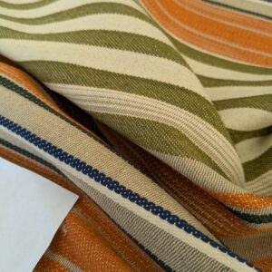 PXL_20241022_214733226 33 EV47 Square Scalamandre Cheyenne Orange Green Brown Beige Stripe Geometric MSRP USD 300+/y
