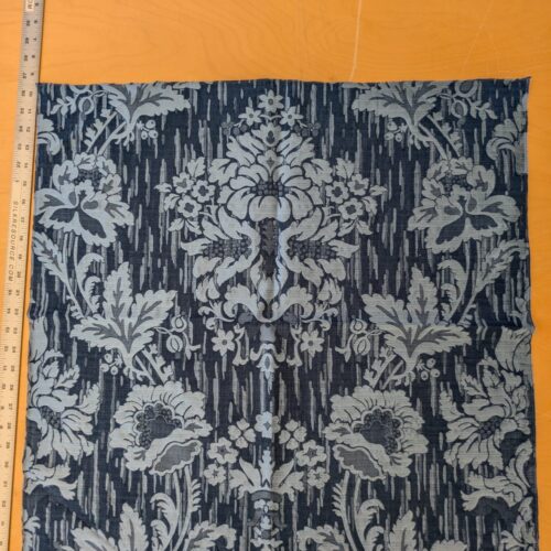 PXL_20241023_203614769 108 EV47 Square Scalamandre Colony Fabrics Villa Ada Blue Damask Floral Foliage Jacquard Cotton Viscose