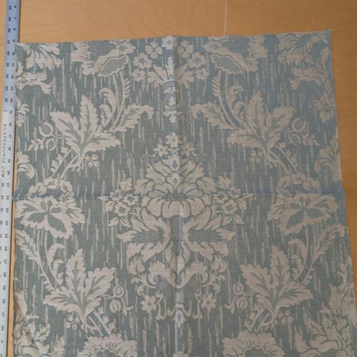 PXL_20241023_203916233 110 EV47 Square Scalamandre Colony Fabrics Villa Ada Light Blue Damask Floral Foliage Jacquard Cotton Viscose