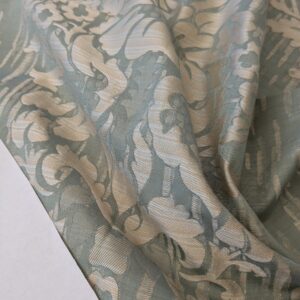 PXL_20241023_203955109 110 EV47 Square Scalamandre Colony Fabrics Villa Ada Light Blue Damask Floral Foliage Jacquard Cotton Viscose