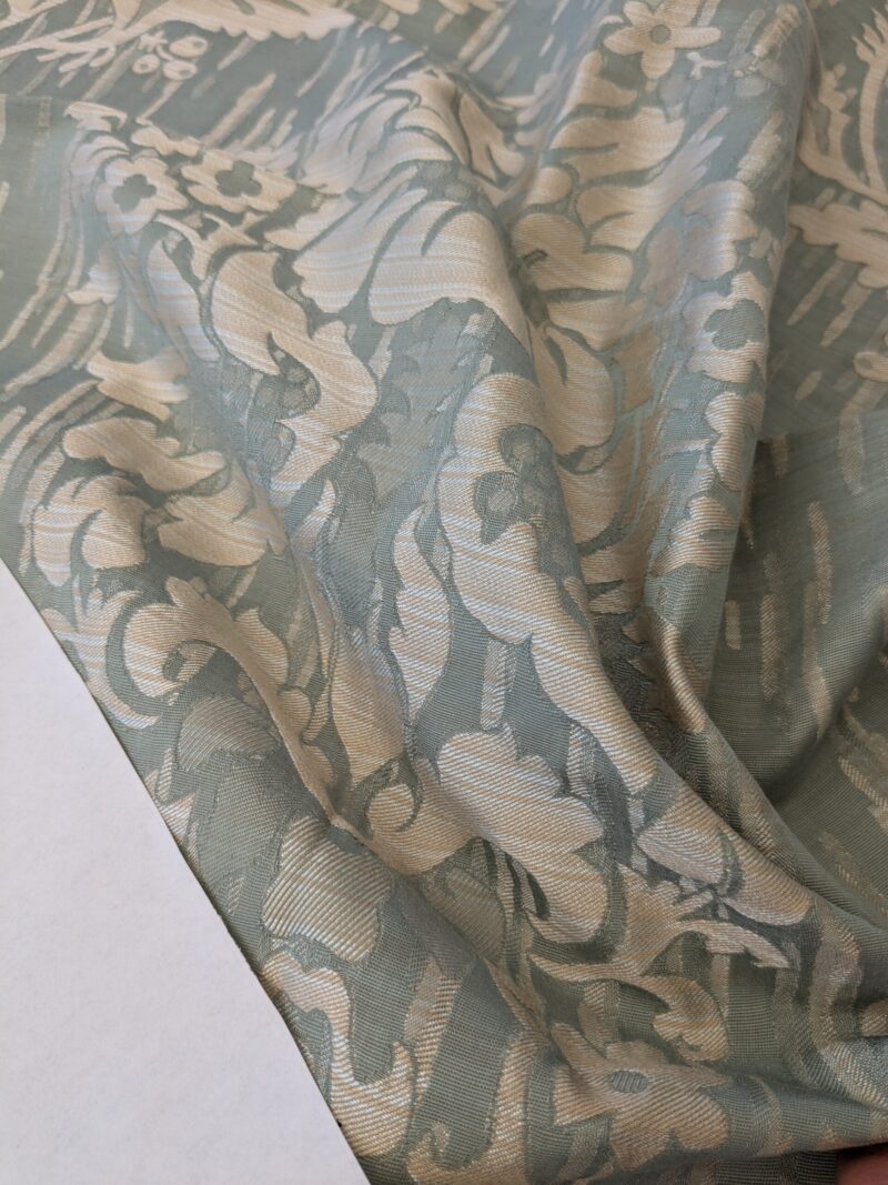 PXL_20241023_203955109 110 EV47 Square Scalamandre Colony Fabrics Villa Ada Light Blue Damask Floral Foliage Jacquard Cotton Viscose