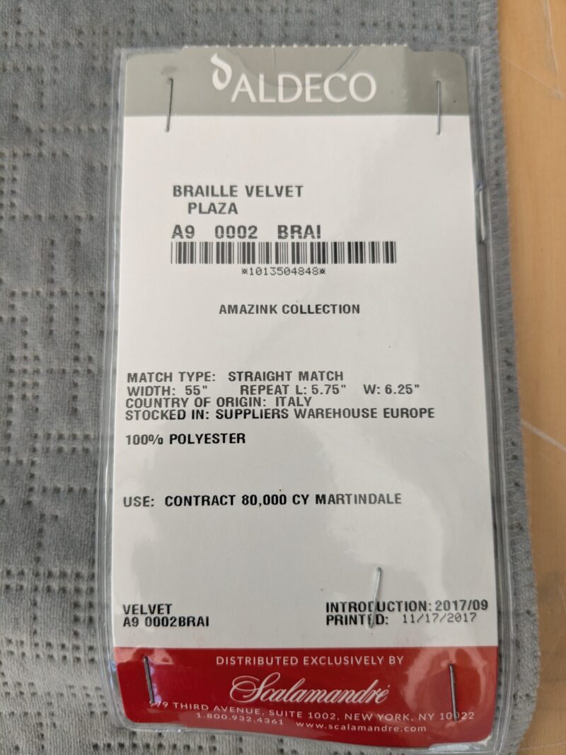 PXL_20241024_201837566 1 EV48 Square Scalamandre Aldeco Braille Velvet Solid Polyester Geometric Small Scale - 8 Pieces of Different Colorways