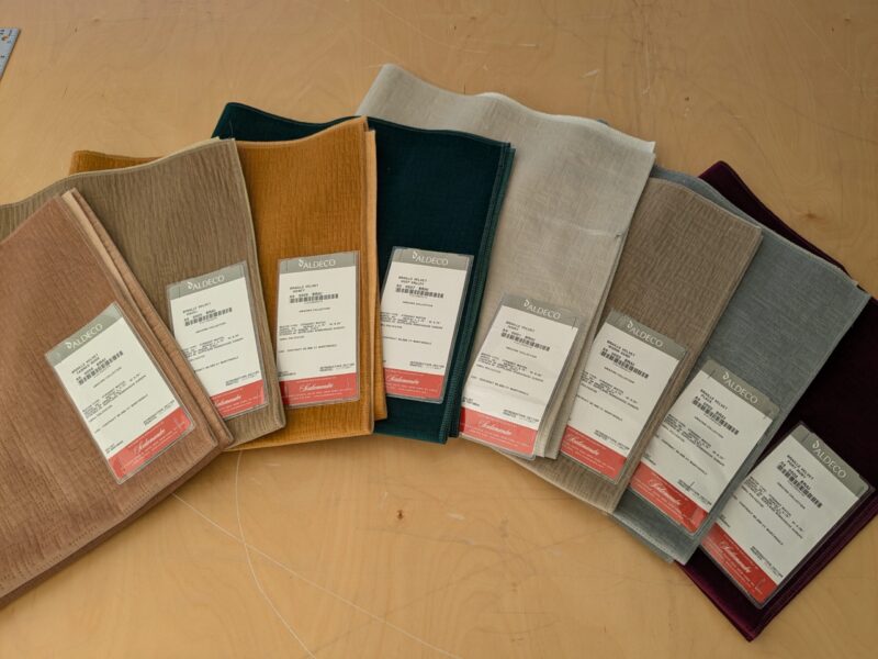 PXL_20241024_202037517 1 EV48 Square Scalamandre Aldeco Braille Velvet Solid Polyester Geometric Small Scale - 8 Pieces of Different Colorways