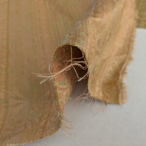 PXL_20241106_192722078 By Yard Fabricut Medallion 100% Silk Stripe In Jasmine Yellow & Pink Green Gold Strie