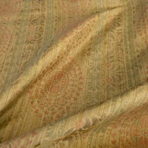 PXL_20241106_193045026 By Yard Fabricut Medallion 100% Silk Stripe In Jasmine Yellow & Pink Green Gold Strie