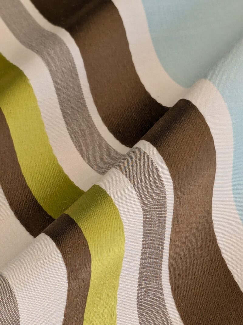 PXL_20241106_212147599 Scalamandre Tango Aqua/Multi Blue Green Rainbow Stripe 100% Silk Jacquard MSRP USD 324/y