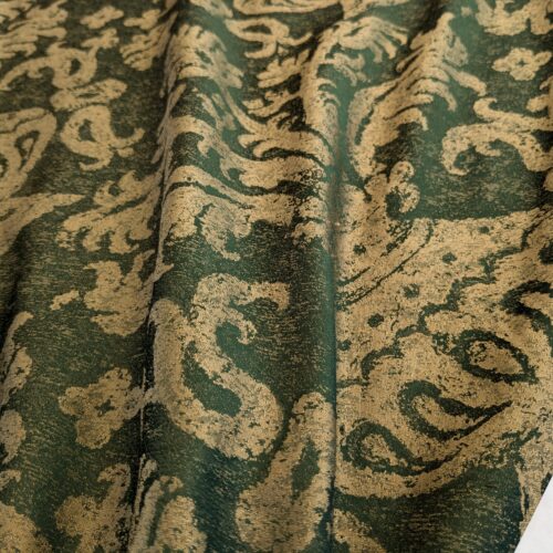 PXL_20241107_205500709 Chinoisery Flower in Vase Bronze Age 100% Silk Damask Emerald Deep Green Radiance! Highest Quality MSRP USD 400+/Yard
