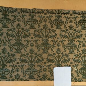PXL_20241107_205543855 Chinoisery Flower in Vase Bronze Age 100% Silk Damask Emerald Deep Green Radiance! Highest Quality MSRP USD 400+/Yard