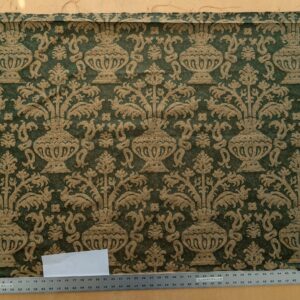PXL_20241112_213324067 Chinoisery Flower in Vase Bronze Age 100% Silk Damask Emerald Deep Green Radiance! Highest Quality MSRP USD 400+/Yard